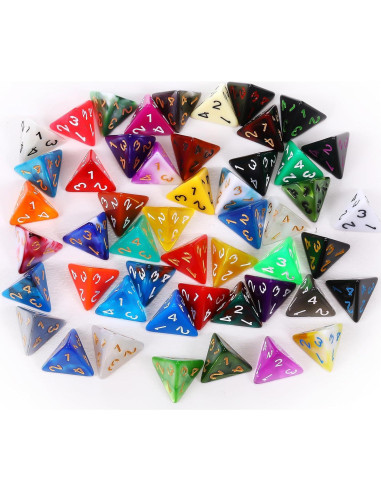 Conjunto de Dados Poliedricos Skylety 50 Piezas 4 Caras Multicolor