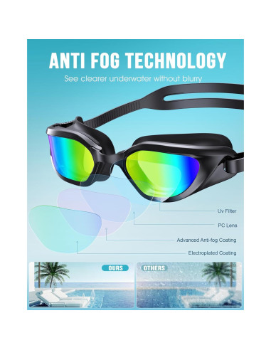 Gafas de natación Vegemono SWG unisex anti-vaho UV400