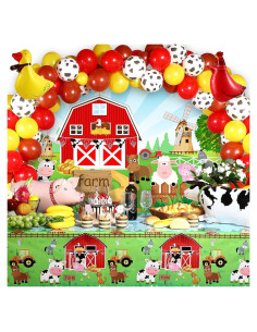 Kit Decoración Fiesta Animales Granja Tatuo 185x110 cm