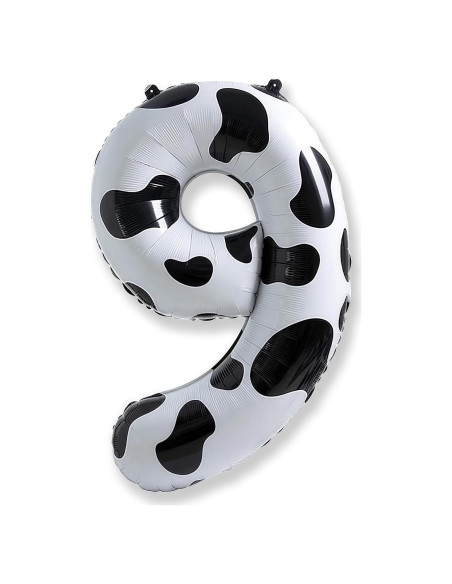 Globo Número 9 101,6 cm de Vaca para Cumpleaños Niños Globo Número 9 101,6 cm de Vaca para Cumpleaños Niños