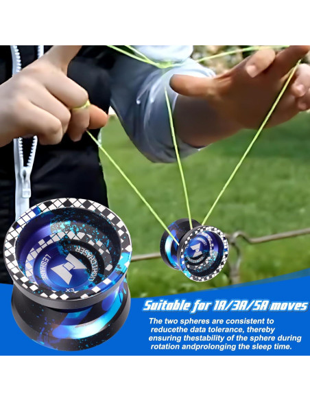 Yoyo No Responsivo JOLESHARE X3 Azul Negro con Rodamiento Yoyo No Responsivo JOLESHARE X3 Azul Negro con Rodamiento