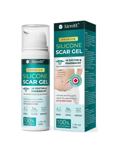 Gel de Cicatrices de Silicona AirroYE 50g - Reducción de Estrías y Cicatrices