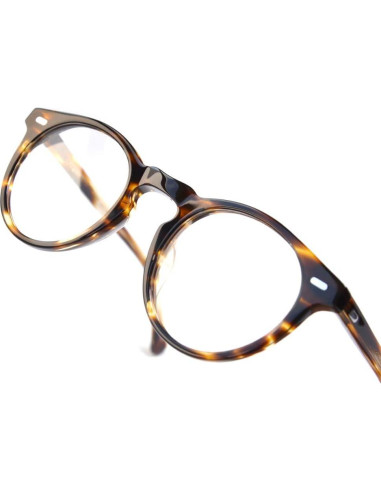 Gafas Redondas Vintage Acetato Hombres Tamaño Mediano