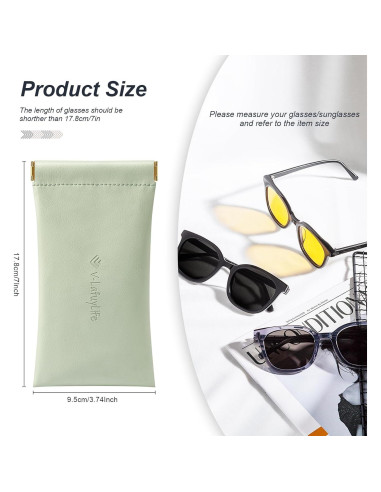 Estuche para Gafas Suave 2 Pack - Cuero PU Rosa Verde
