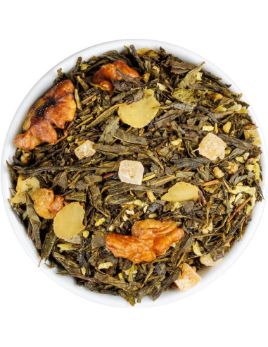 Té Verde Gourmet Fusion Teas con Nuez Verde y Piña - 453.6g