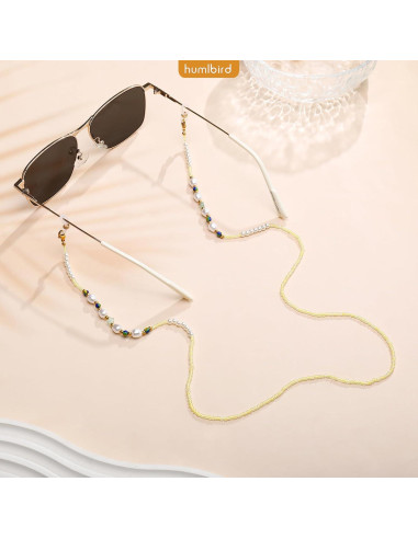 Cadena de Gafas Humlbird para Mujeres Amarillo Perla 76 cm