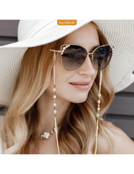 Cadena de Gafas Humlbird para Mujeres Amarillo Perla 76 cm Cadena de Gafas Humlbird para Mujeres Amarillo Perla 76 cm