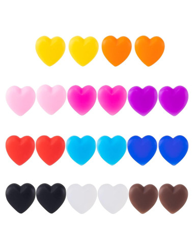 Grapas para Gafas de Silicona en Forma de Corazón - 11 Pares