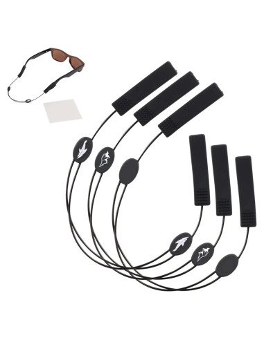 Correa Ajustable para Gafas - Paquete de 3 con Paño