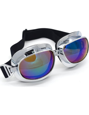Gafas de Motocicleta Evomosa Vintage con Lente Azul