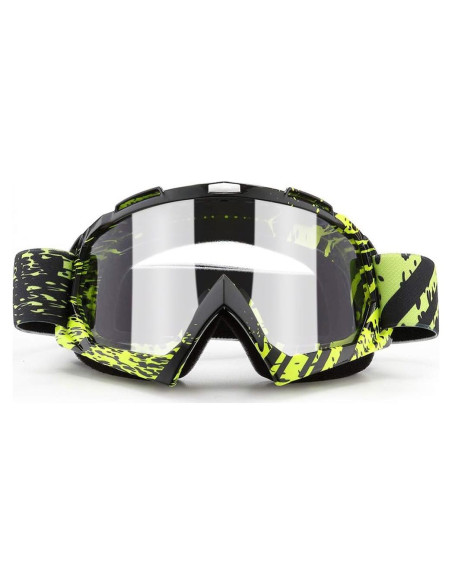 Gafas de Motocross SPOSUNE UV400 Negro Verde Lente Clara Gafas de Motocross SPOSUNE UV400 Negro Verde Lente Clara
