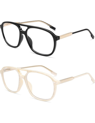 Gafas de Lectura AMOMOMA Retro con Luz Azul 1.0x