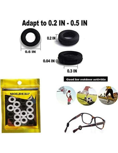 Funda Antideslizante para Gafas MOLDERP - 12 Pares Silicona