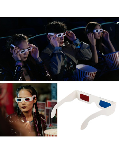 10 Pares de Gafas 3D Anaglifo YUEBOSUL Rojo Azul