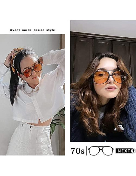 Gafas de sol aviador vintage UV400 para unisex - Amarillas Gafas de sol aviador vintage UV400 para unisex - Amarillas