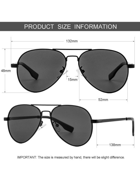 Gafas de Sol Aviador Gleyemor 52mm Polarizadas Unisex Gafas de Sol Aviador Gleyemor 52mm Polarizadas Unisex