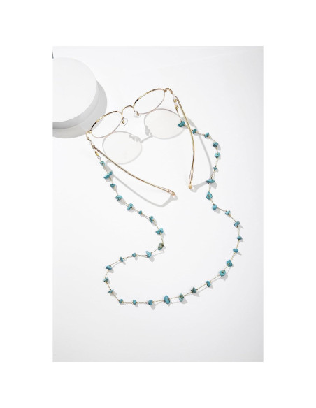 Cadena de Gafas para Mujeres Soporte Turquesa 71 cm Cadena de Gafas para Mujeres Soporte Turquesa 71 cm
