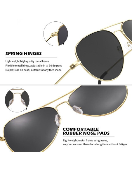 Gafas de sol Pro Acme Aviador UV400 para hombres y mujeres