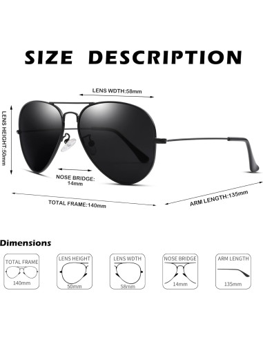 Gafas de sol Pro Acme Aviador polarizadas UV400 para todos