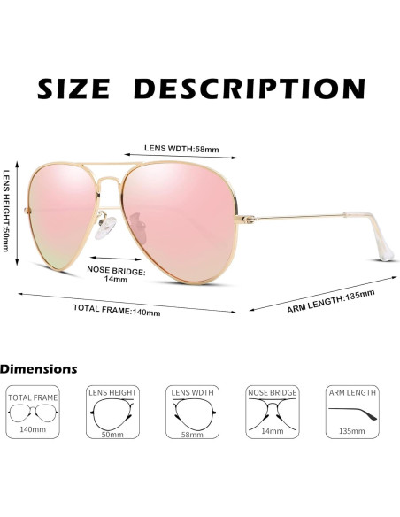 Gafas de sol Aviador Pro Acme UV400 para hombres y mujeres Gafas de sol Aviador Pro Acme UV400 para hombres y mujeres