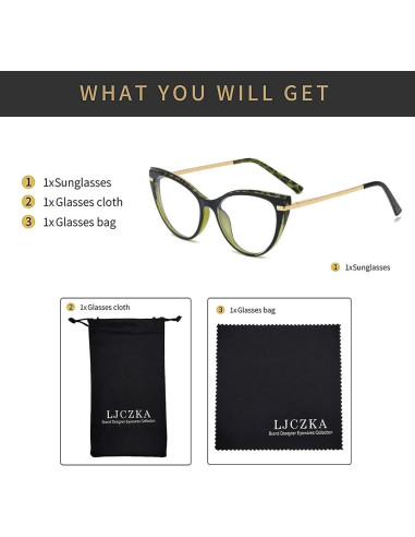 Gafas de luz azul LJCZKA para mujeres, anti-fatiga ocular