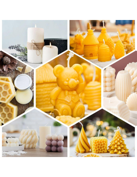 Pellets de Cera de Abeja Natural FROKO 448g para Velas y Cuidado de la Piel Pellets de Cera de Abeja Natural FROKO 448g para Velas y Cuidado de la Piel