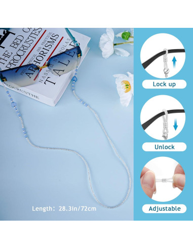 Cadena de Acrílico BILIONE para Gafas 72 cm Azul