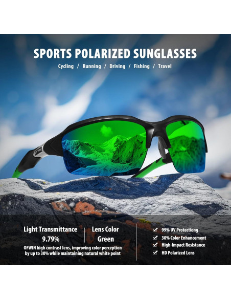 Gafas de sol deportivas UV400 Marco negro mate 63mm Gafas de sol deportivas UV400 Marco negro mate 63mm