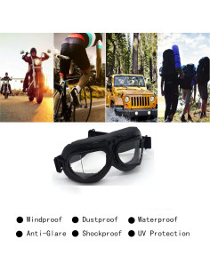 Gafas de Motocicleta Evomosa Vintage UV Antiempañante 2