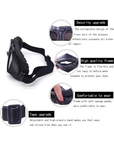 Gafas de motocicleta evomosa MG55-BB UV y antiempañante
