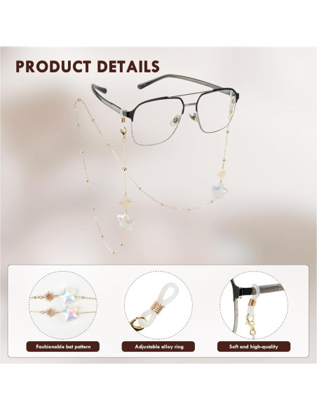 Cadena de Gafas Elegante para Mujeres - Estrella Dorado Cadena de Gafas Elegante para Mujeres - Estrella Dorado