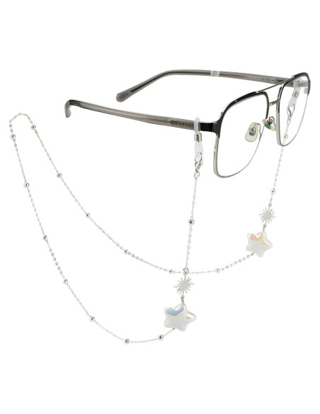 Cadena de Gafas Elegante para Mujeres - Estilo Estrella Plata Cadena de Gafas Elegante para Mujeres - Estilo Estrella Plata