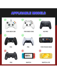 Tapas de Agarre DLseego para Controladores Xbox y PS5 - Gris Negro 2