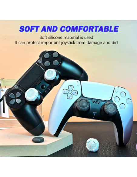 Tapas de Agarre DLseego para Controladores Xbox y PS5 - Gris Negro Tapas de Agarre DLseego para Controladores Xbox y PS5 - Gris Negro