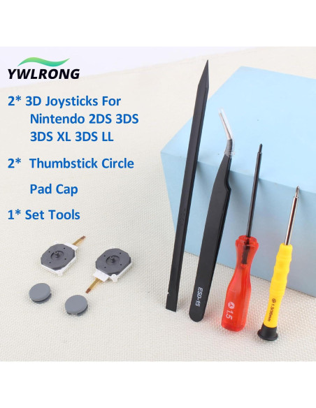 Reemplazo Joysticks 3D YWLRONG para Nintendo 3DS XL Gris Reemplazo Joysticks 3D YWLRONG para Nintendo 3DS XL Gris