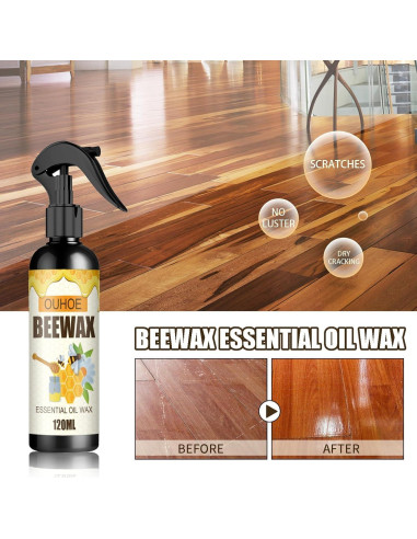 Spray de Cera de Abeja Natural 2PCS - Limpiador y Pulidor de Muebles