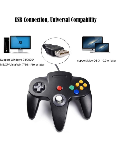 Paquete 2 Controladores USB N64 miadore para PC y Raspberry Pi Paquete 2 Controladores USB N64 miadore para PC y Raspberry Pi