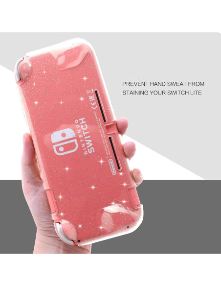 Funda Brillante y Empuñaduras para Pulgares Nintendo Switch Lite Funda Brillante y Empuñaduras para Pulgares Nintendo Switch Lite