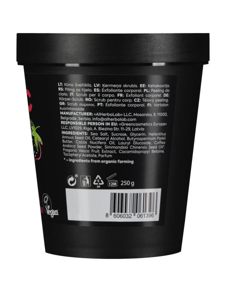 Exfoliante Corporal Energético AlHebro Lab 250 g - Café, Fresa y Jojoba Exfoliante Corporal Energético AlHebro Lab 250 g - Café, Fresa y Jojoba