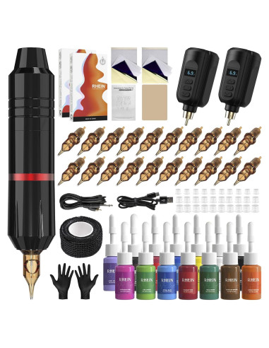 Kit de Tatuaje Inalámbrico RHEIN RNP28 con 2 Baterías