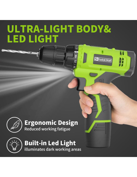 Taladro Inalámbrico FADAKWALT 12V con Batería y Cargador Taladro Inalámbrico FADAKWALT 12V con Batería y Cargador