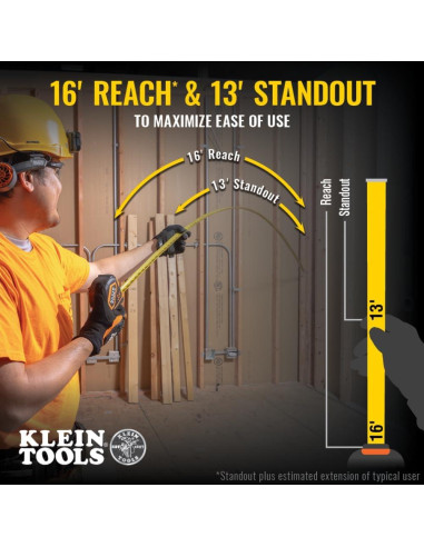 Cinta Métrica Klein Tools 9235 10.67m Doble Gancho Magnético