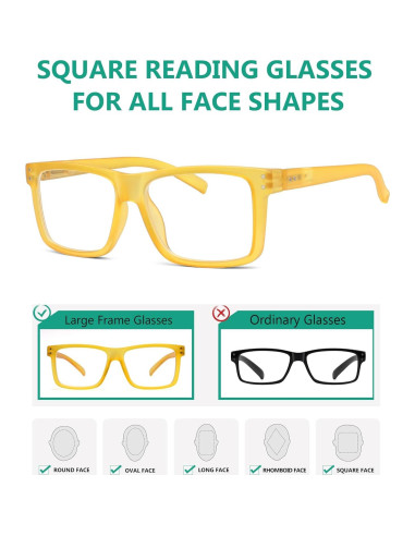 Gafas de lectura Eyekepper 2.0x amarillas unisex