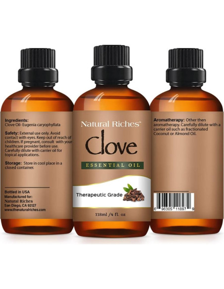 Aceite Esencial de Clavo Natural 118 ml - Grado Terapéutico Aceite Esencial de Clavo Natural 118 ml - Grado Terapéutico