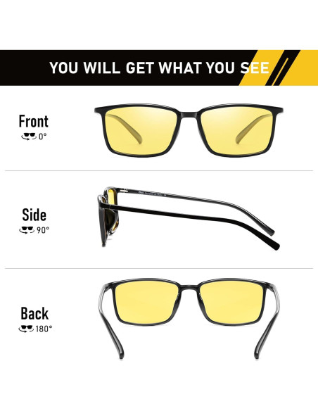 Gafas de Conducción Nocturna DUCO Amarillas Polarizadas para Mujeres Gafas de Conducción Nocturna DUCO Amarillas Polarizadas para Mujeres