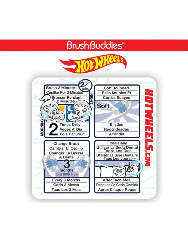 Cepillos de Dientes Brush Buddies Hot Wheels 6PK Niños