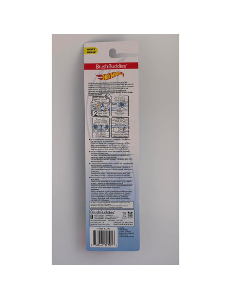 Cepillo de dientes eléctrico Brush Buddies Hot Wheels, cerdas suaves Cepillo de dientes eléctrico Brush Buddies Hot Wheels, cerdas suaves