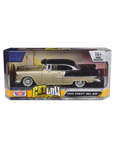 Mini Coche Diecast Motor Max 1/24 Chevy Bel Air 1955 Beige/Negro