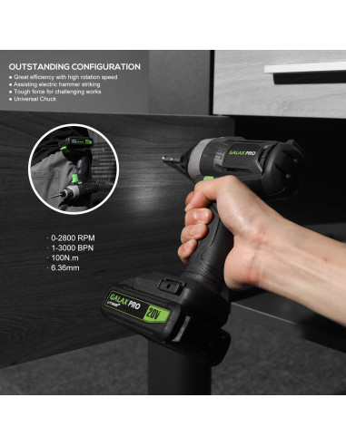 Destornillador de Impacto Inalámbrico GALAX PRO 20V 1.3Ah