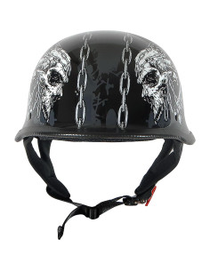 Casco de Motocicleta 1Storm HKY602 Pequeño Calavera de Cadena 2